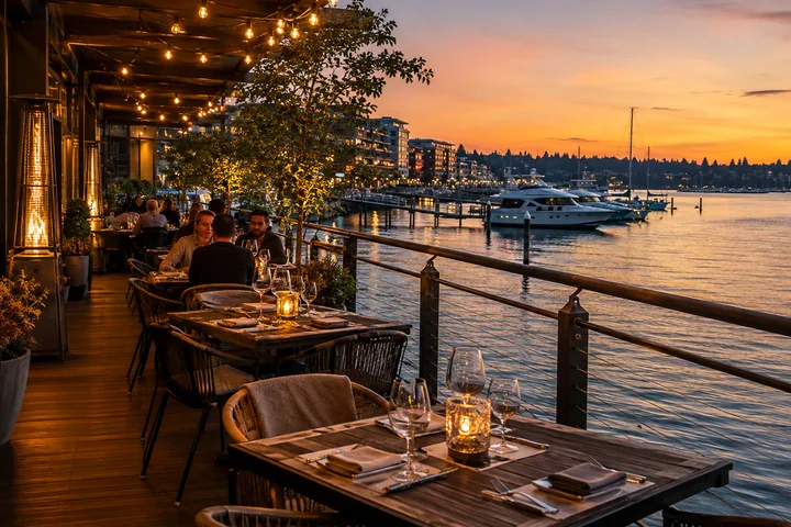 Private waterfront fine dining date in Kirkland or Bellevue Washington